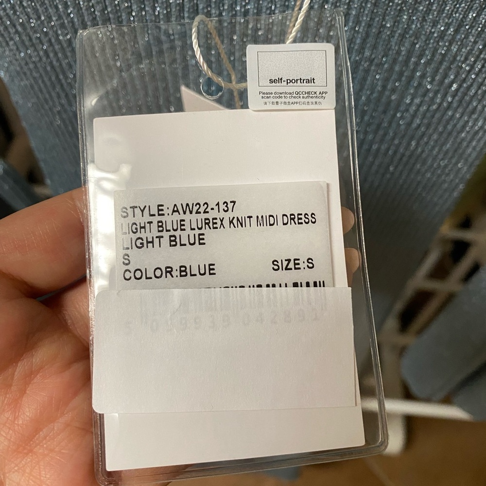 Brand new tags attached Self Portrait Lurex Knit Midi Dress baby blue - Picture 3 of 3
